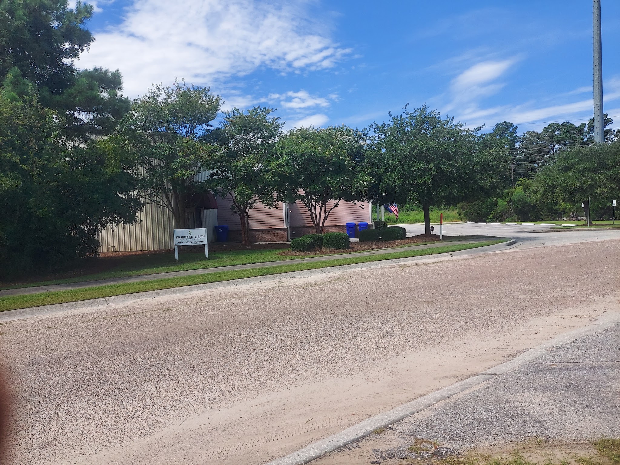 Mowed lawn at a roadside property